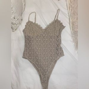 H&M beige crochet body suit